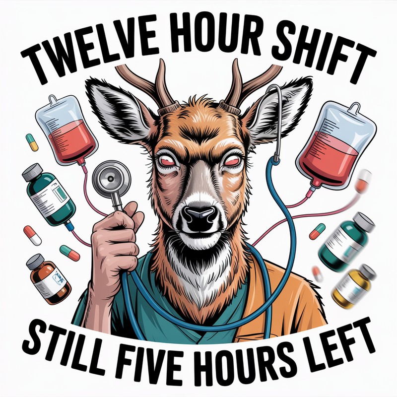 Twelve Hour Shift Deer Tee