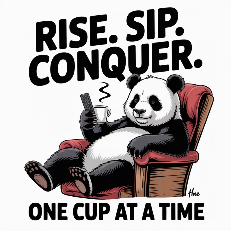 Rise Sip Conquer Panda Tee