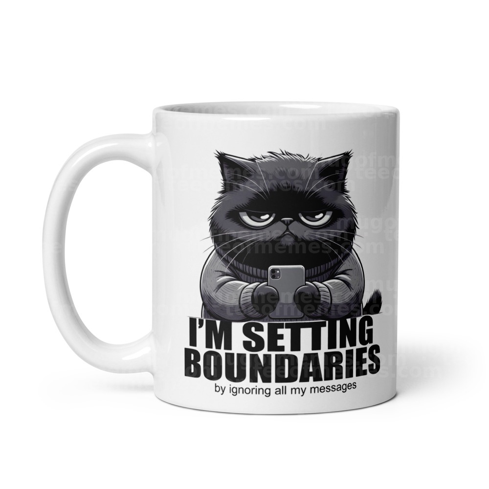 I'm setting boundaries by ignoring all my messages. Mug