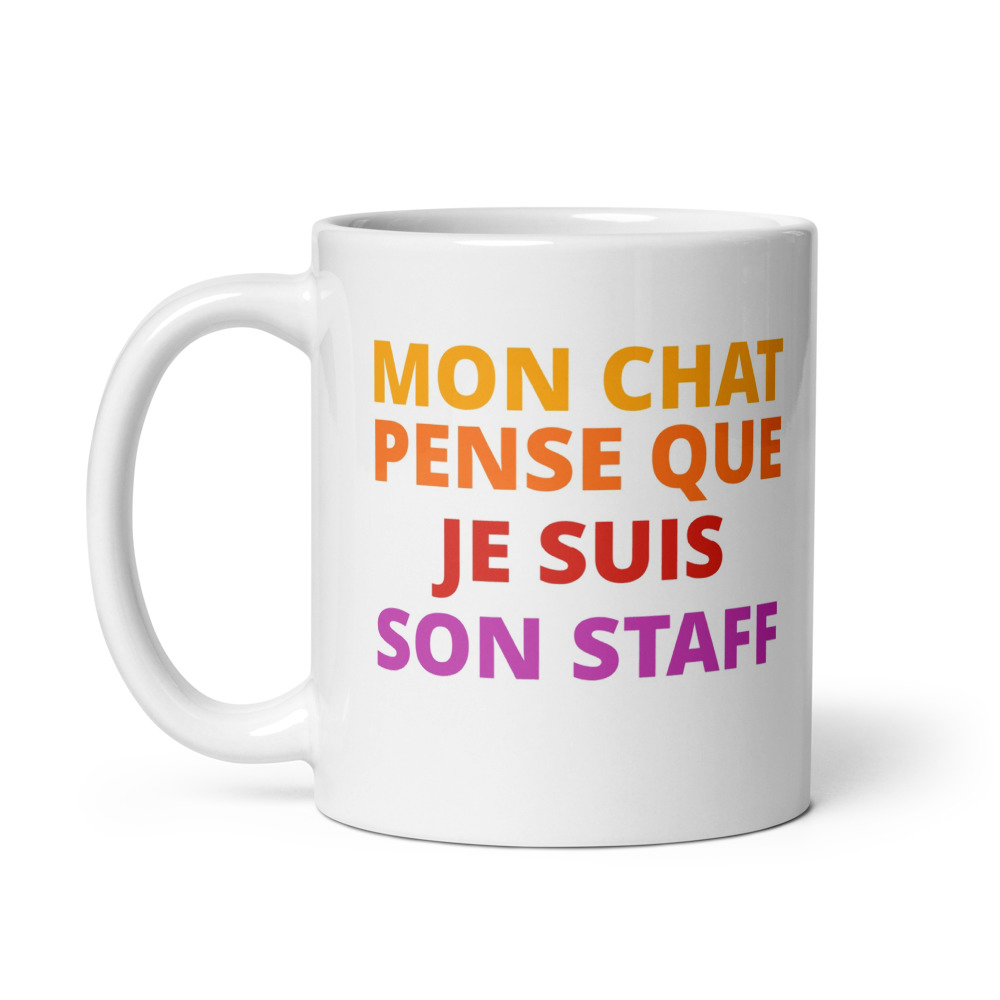 MON CHAT PENSE QUE JE SUIS SON STAFF Mug