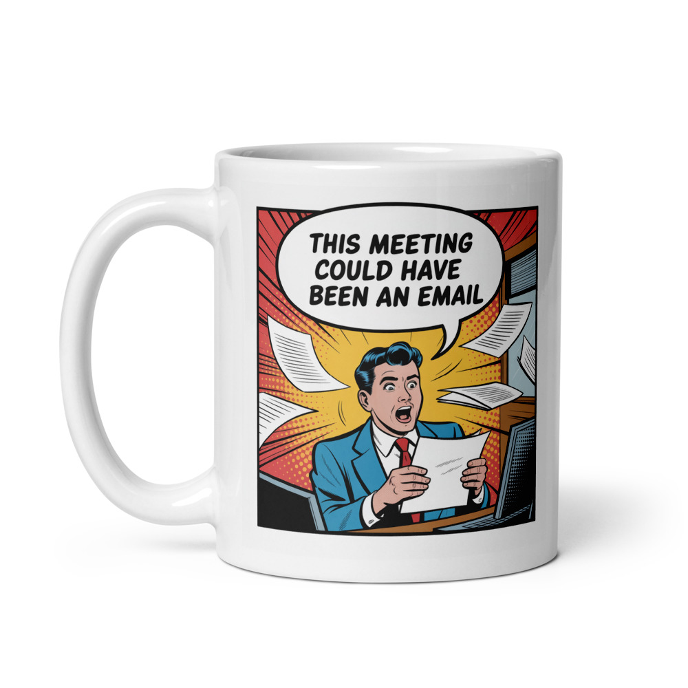 Email Meeting Comic Mug