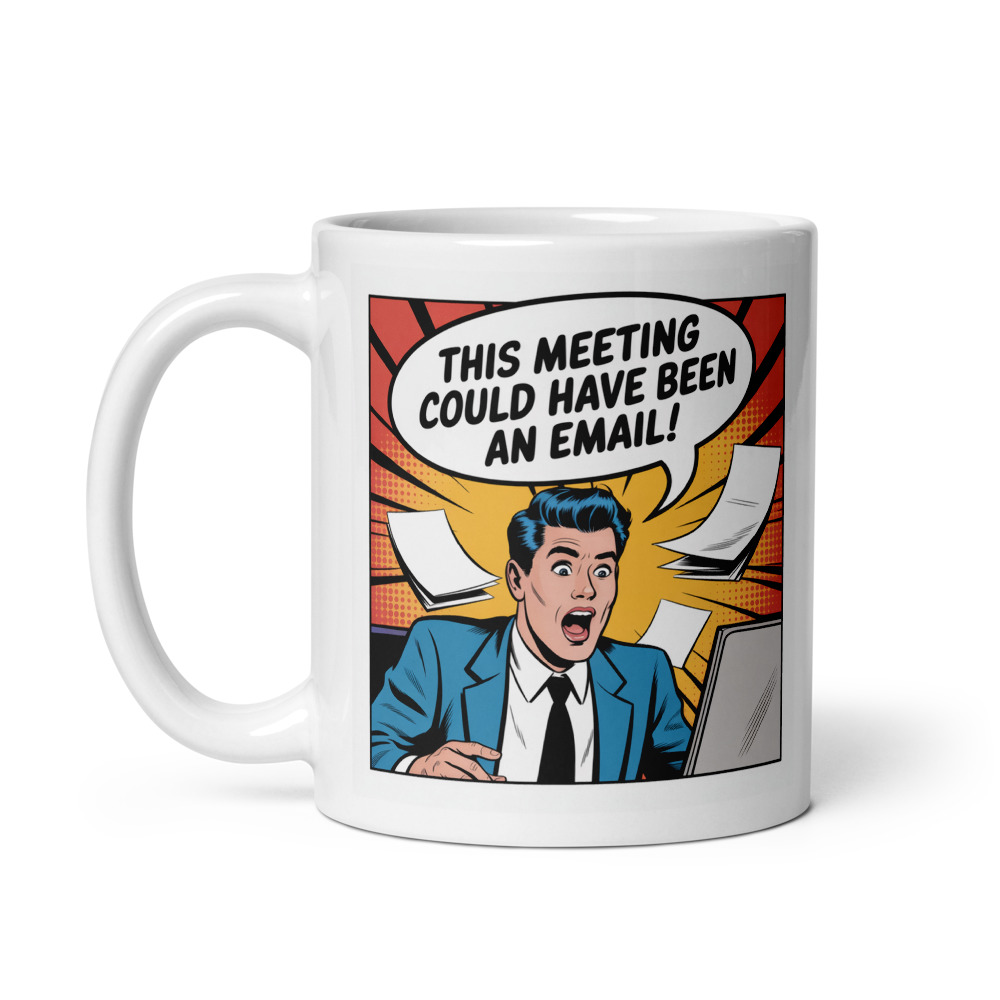 Email Meeting Comic Mug