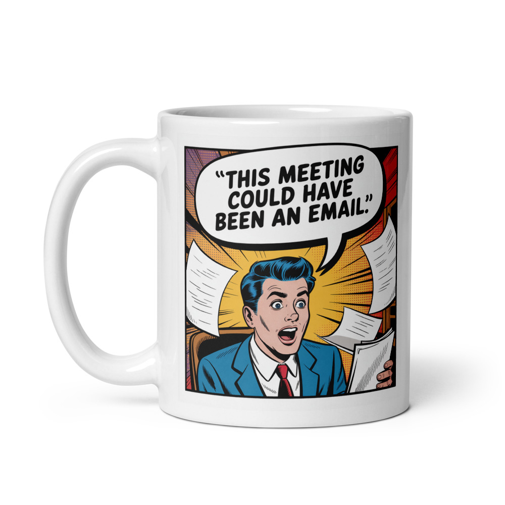 Email Meeting Comic Mug