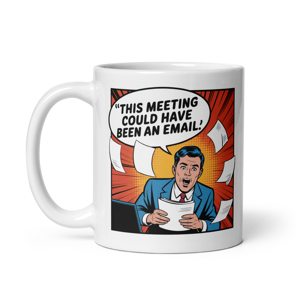 Email Meeting Comic Mug