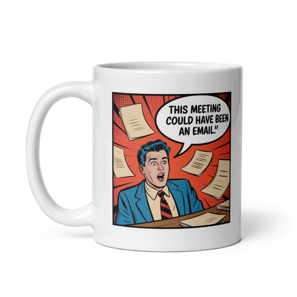 Email Meeting Comic Mug