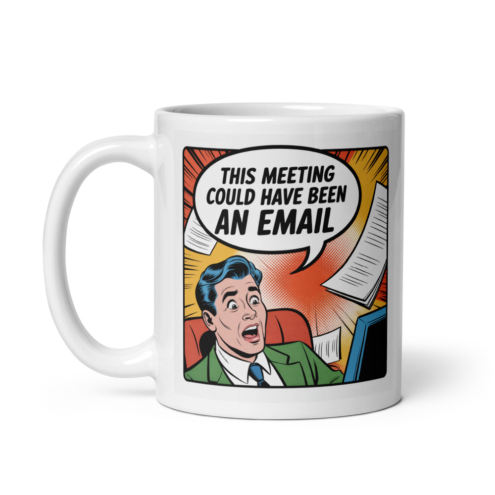 Email Meeting Comic Mug