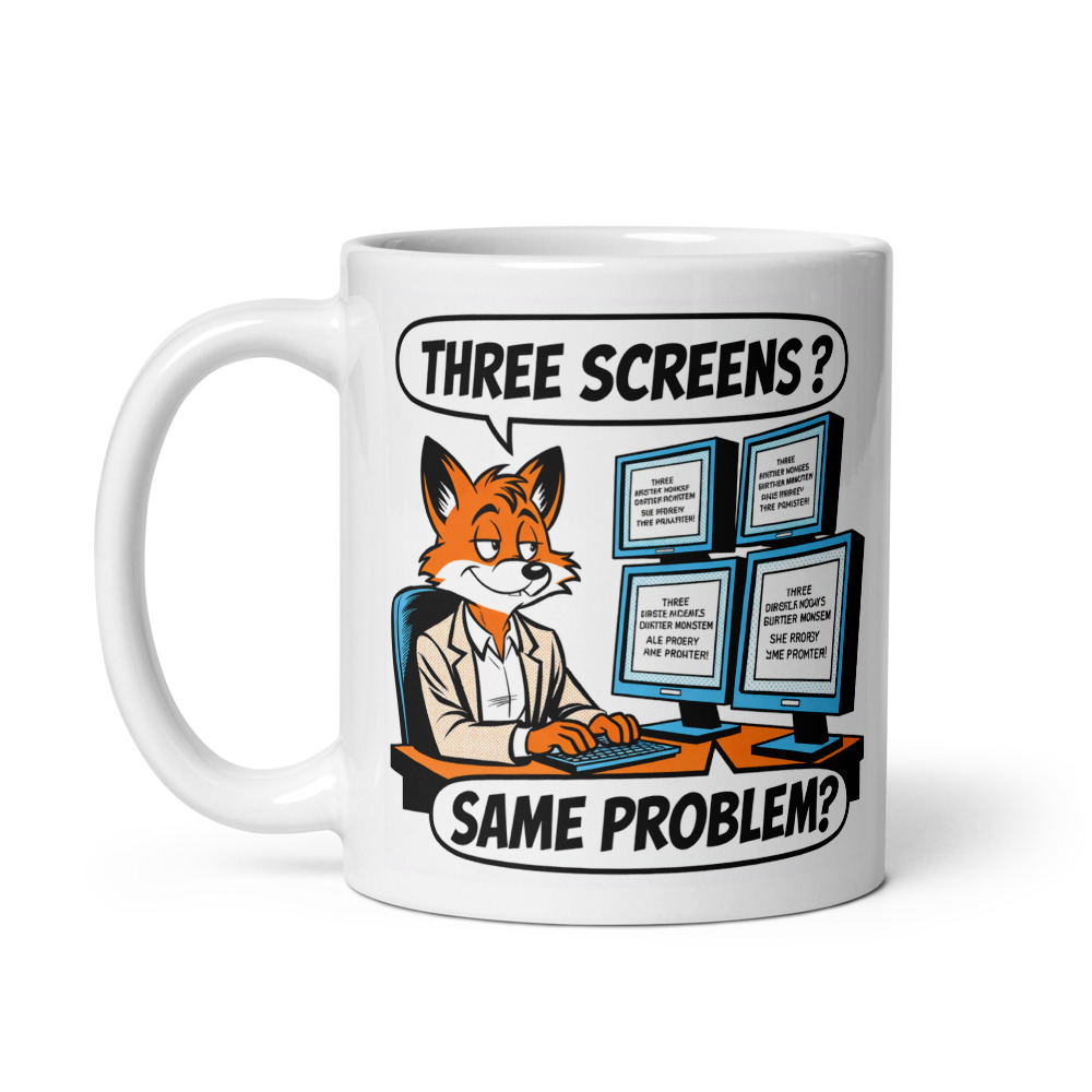 Three Screens Same Problem Mug