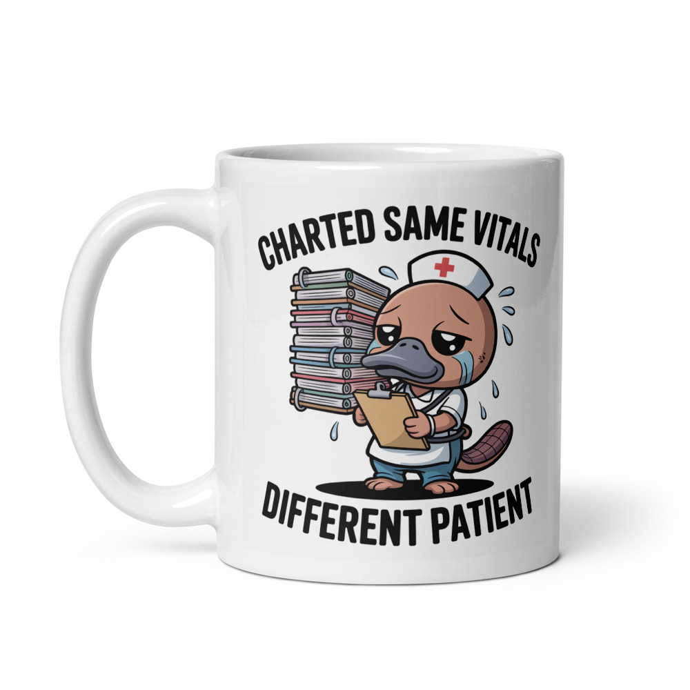 Charted Same Vitals Platypus Mug