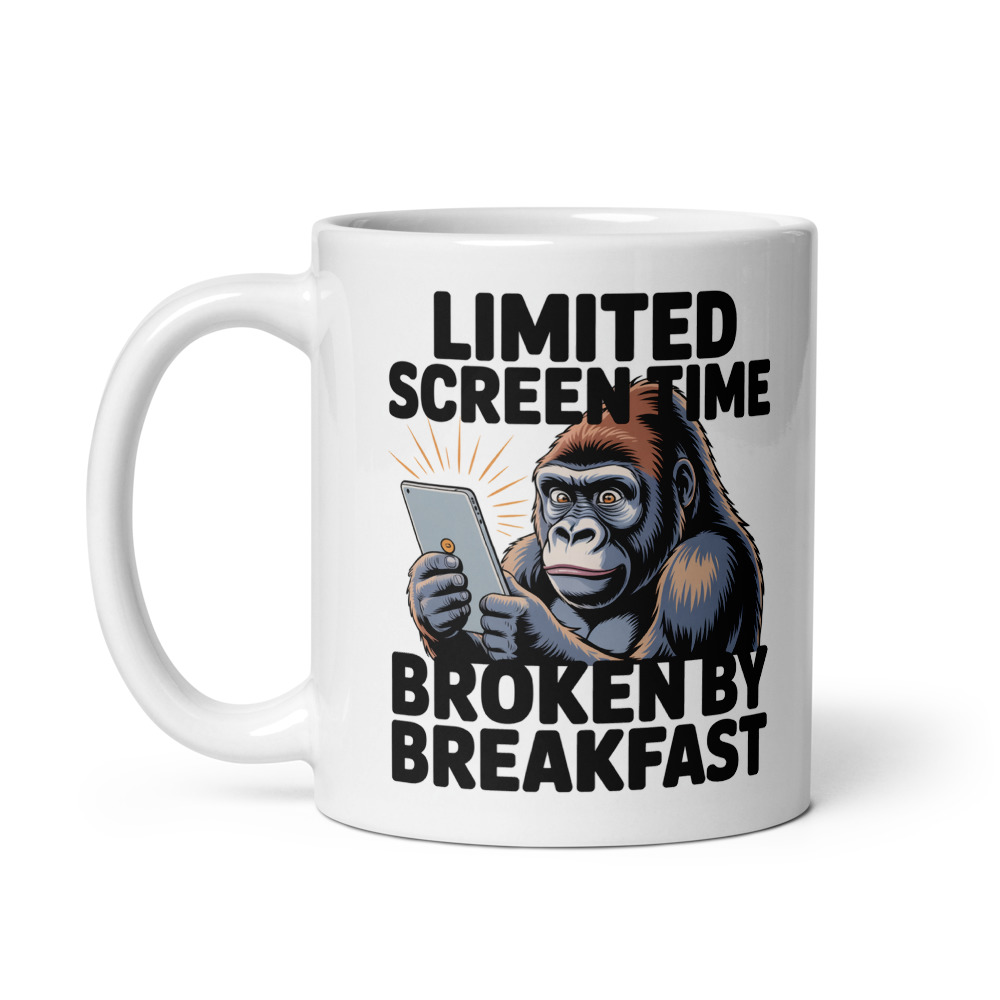 Broken By Breakfast Gorilla Mug