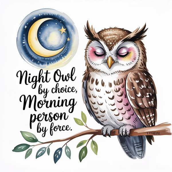 Night Owl Watercolor Mug