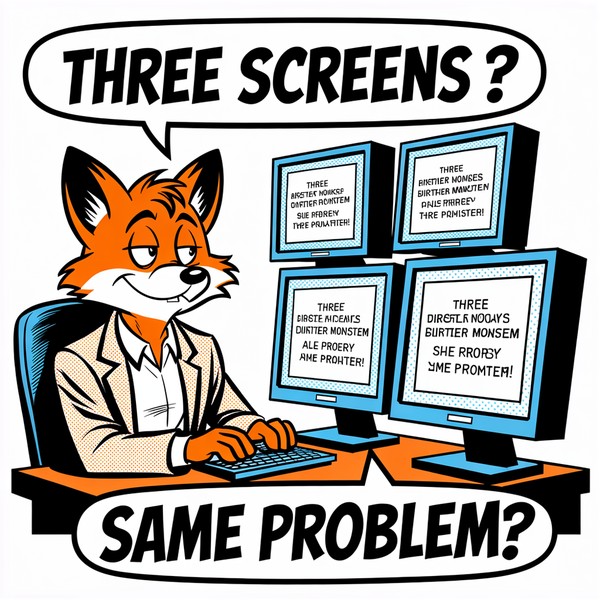 Three Screens Same Problem Mug