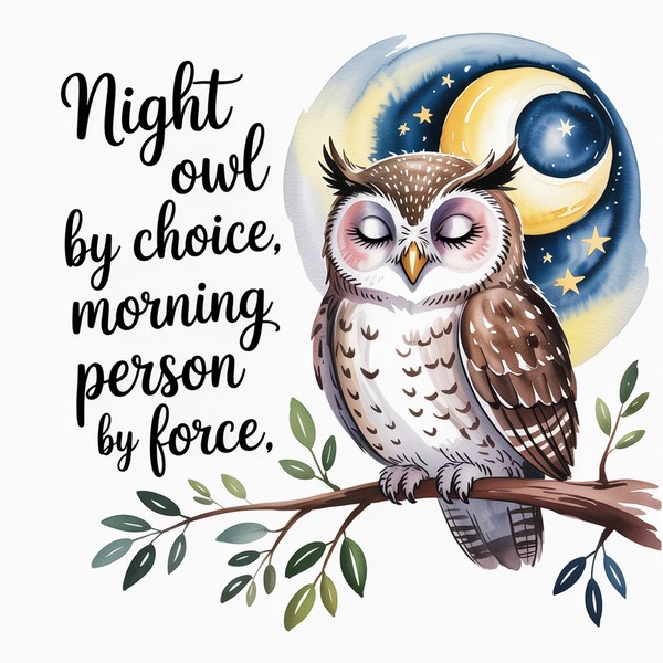 Night Owl Watercolor Mug