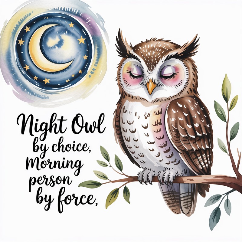Night Owl Watercolor Mug