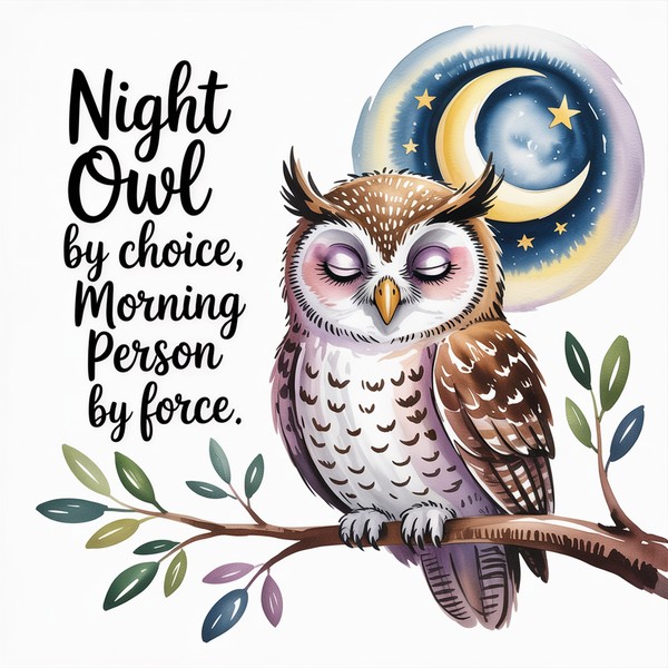 Night Owl Watercolor Mug