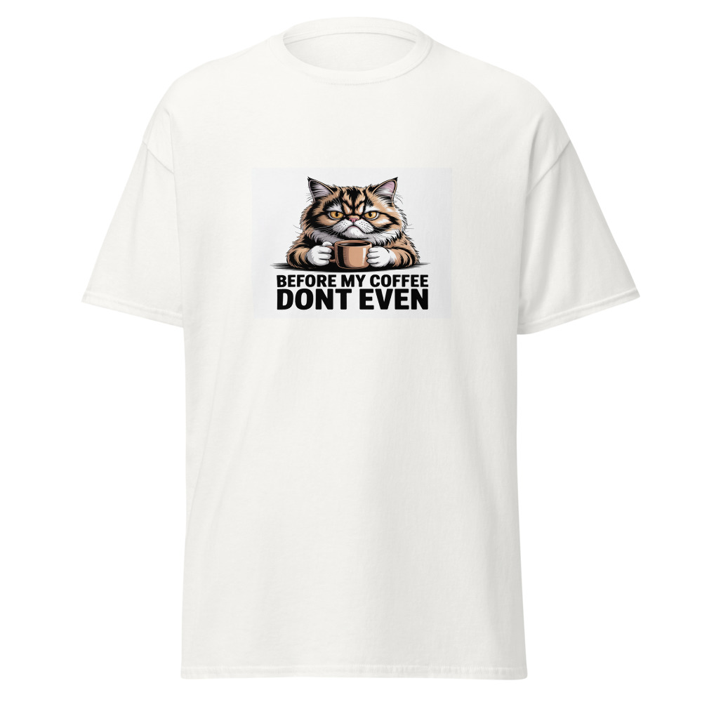 Before Coffee Cat Tee