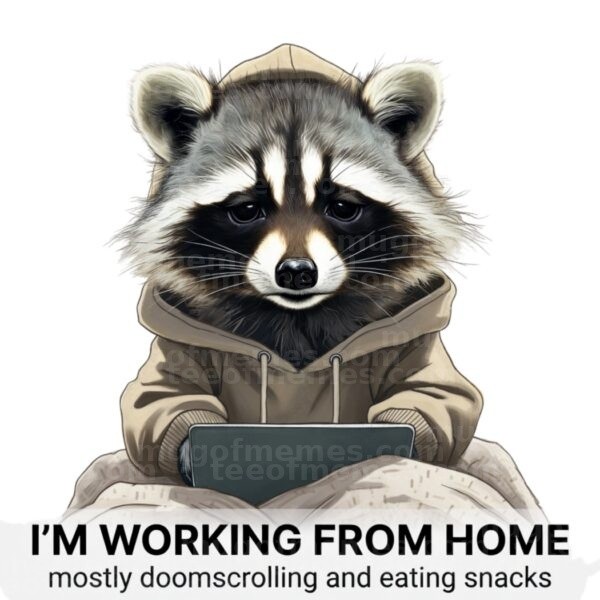 I’m working from home… mostly doomscrolling and eating snacks. Mug